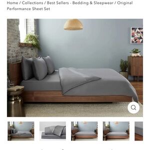 Performance fabric sheets, California king dark gray new